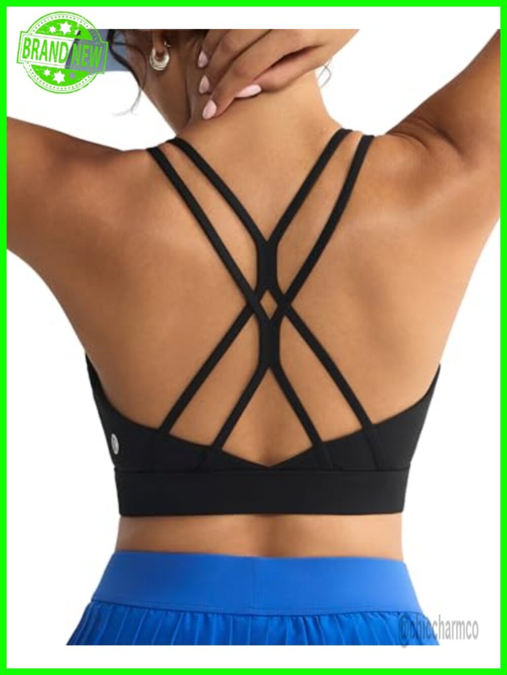 Crisscross Back Padded Sports Bra with Removable Cups